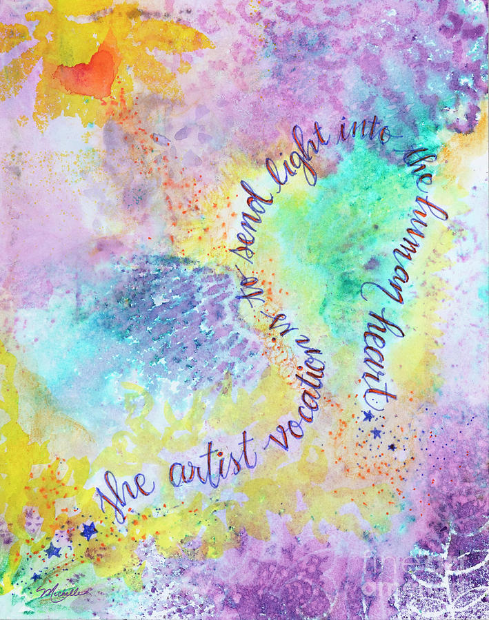 The Artist Vocation Quote by George Sand Mixed Media by Michelle Constantine