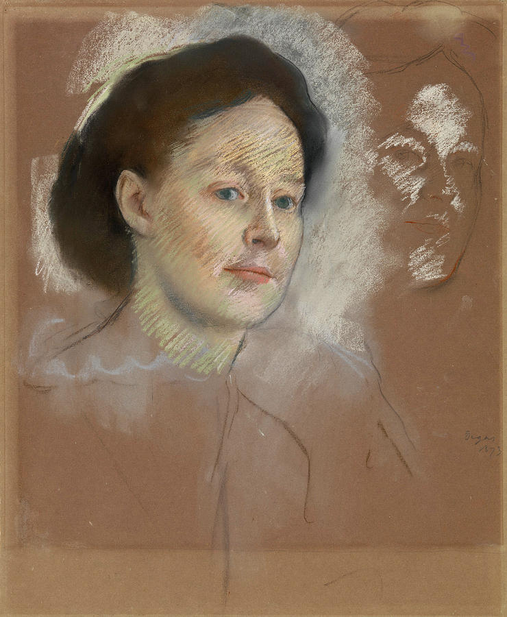 The Artists Cousin, Probably Mrs. William Bell, Mathilde Musson Drawing by Edgar Degas