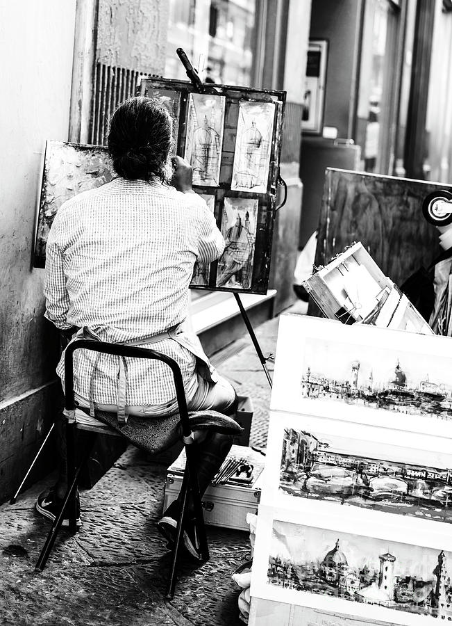The Artists Draws in Florence Italy Photograph by John Rizzuto