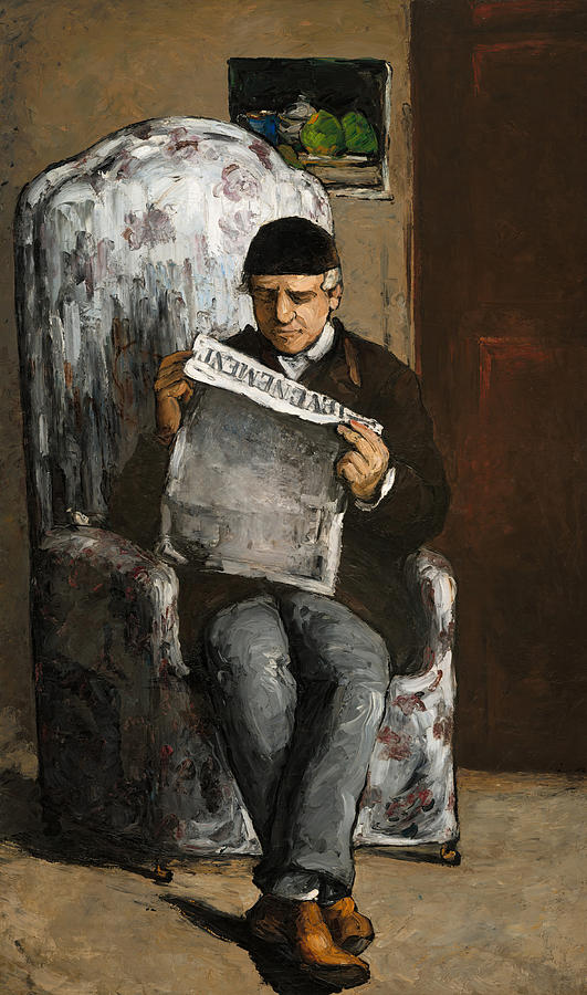 Paul Cezanne Painting -  The Artists Father Reading by Paul Cezanne