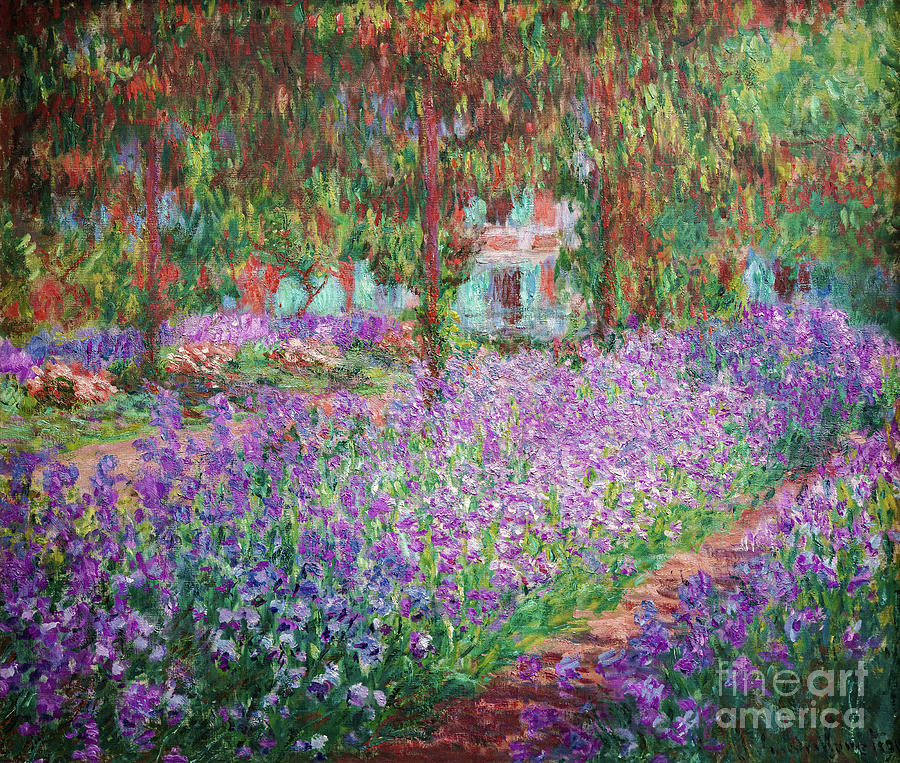 Claude Monet Painting - The Artists Garden at Giverny - Monet by Claude Monet