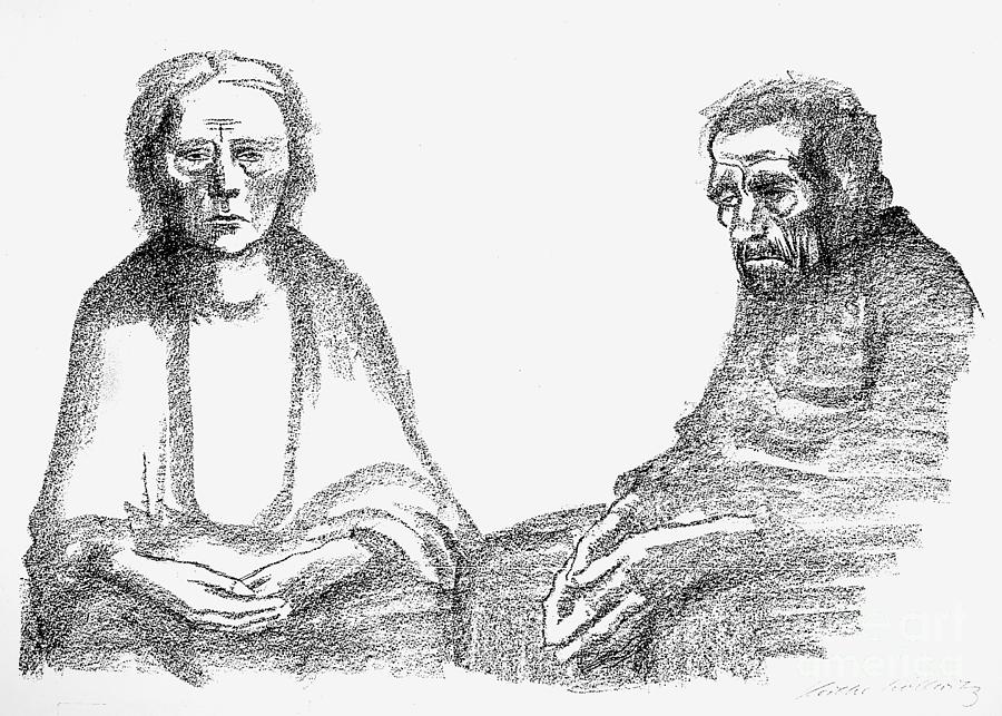The Artists Parents Drawing by Kathe Kollwitz