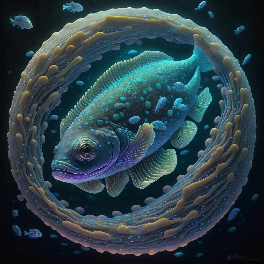 The aspirationa fishie saint of the dreaming paramecia Digital Art by Regina Valluzzi