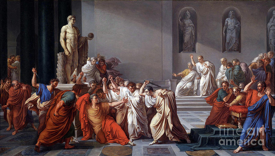 The Assassination of Julius Caesar - 1806 Painting by Doc Braham