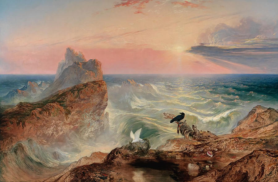 John Martin Painting - The Assuaging of the Waters by John Martin by Mango art