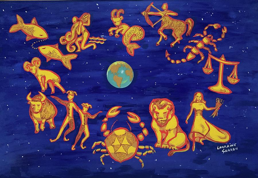 The Astrological Constellations Painting by Lorraine Sharon Roth