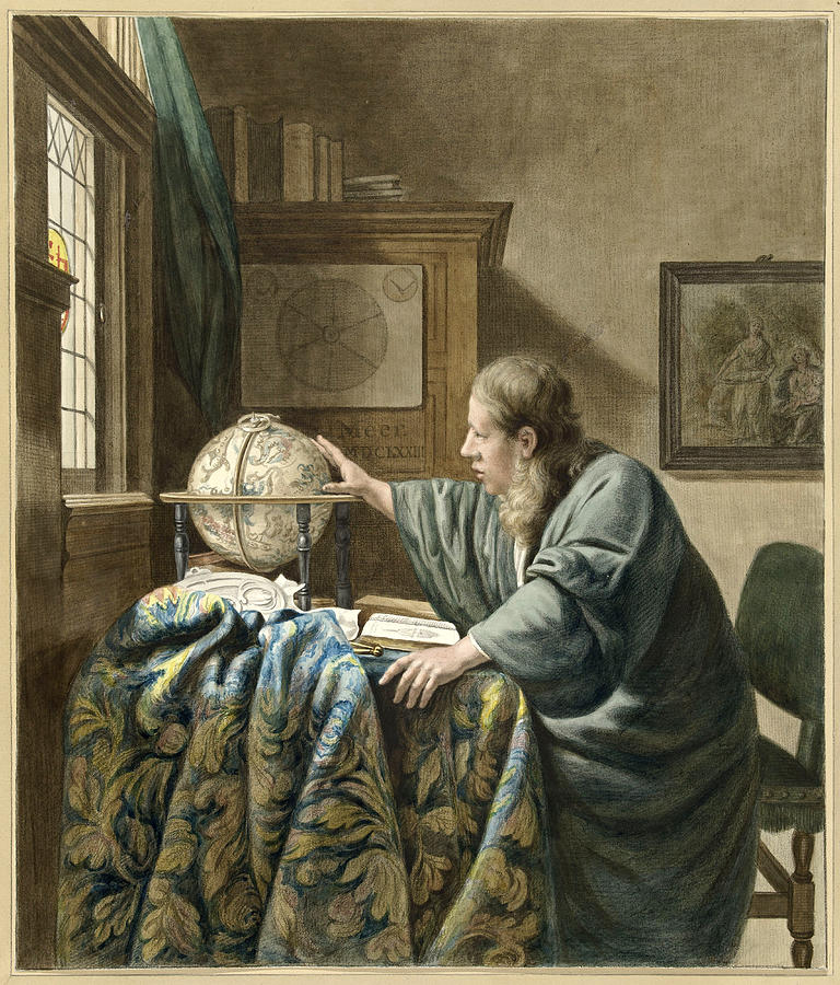 The astronomer Drawing by Abraham Delfos