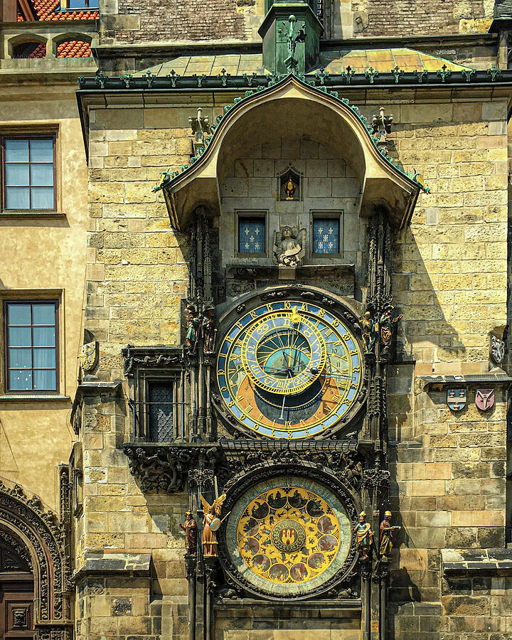 The astronomical clock on the Old Prague City Hall. It has been in operation since at least 1410. Photograph by Mike Worley The astronomical clock on the Old Prague City Hall. It has been in operation since at least 1410. Photograph by Mike Worley