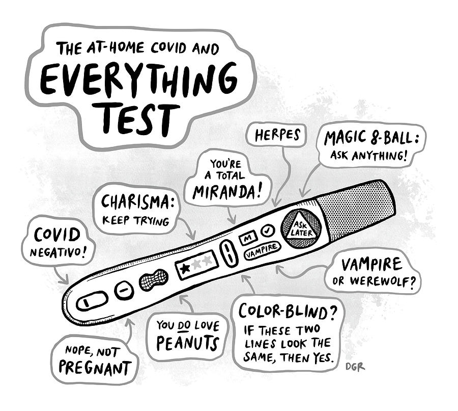 The At Home Covid and Everything Test Drawing by Dahlia Gallin Ramirez