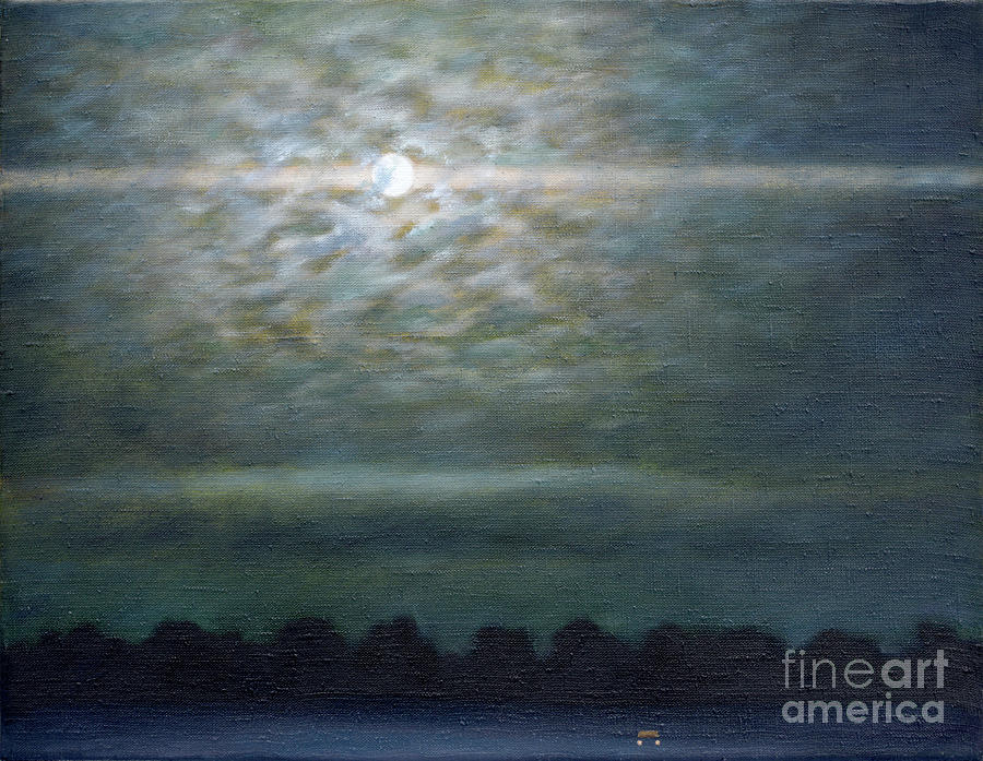 Landscape Painting - The August Moon by Oleg Konin