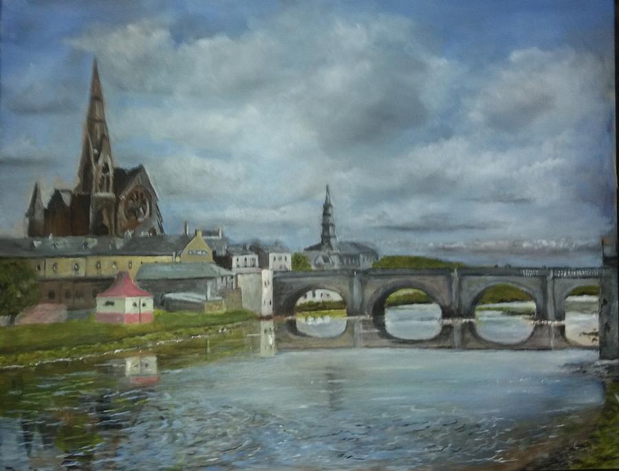 The Auld Brig Irvine Painting by John Bowie