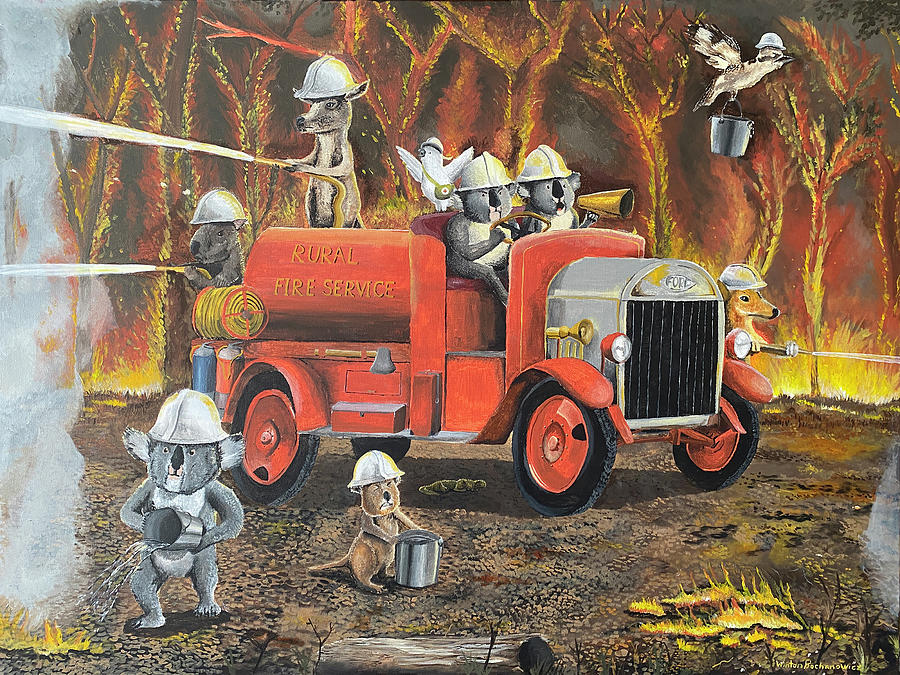 The Aussie Fire Truck Painting by Winton Bochanowicz