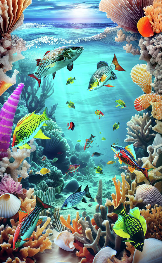 The Australian Great Barrier Reef Mixed Media by Soraya DApuzzo The Australian Great Barrier Reef Mixed Media by Soraya DApuzzo