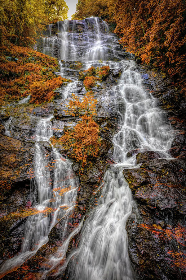 The Autumn Beauty of Amicalola Falls Photograph by Debra and Dave Vanderlaan