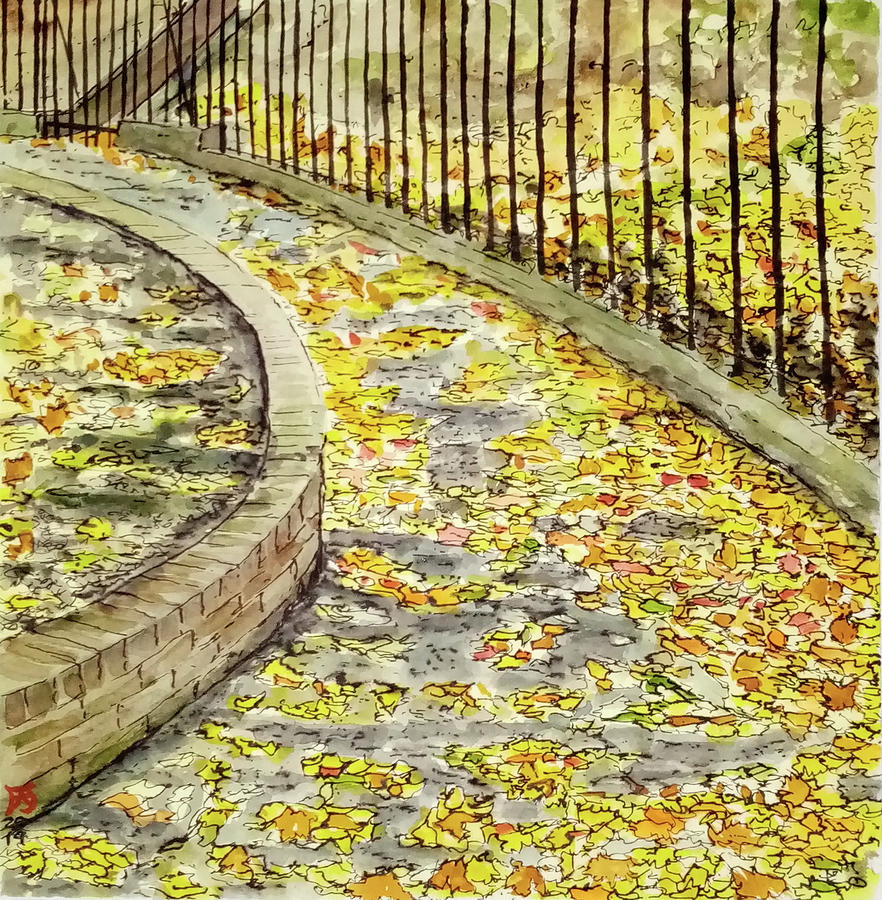 The Autumn in Caledonian Estate  Islington London Painting by Francisco Gutierrez
