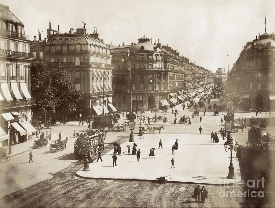 The Avenue de lOpera in Paris, France. c1890 Photograph by Granger