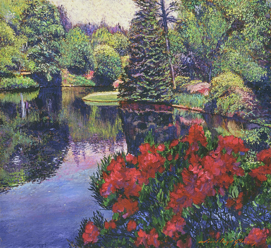 The Azaleas Bloom In The Park Painting by David Lloyd Glover