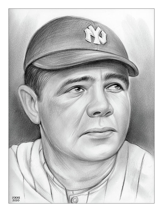 Babe Ruth Drawing - The Babe by Greg Joens