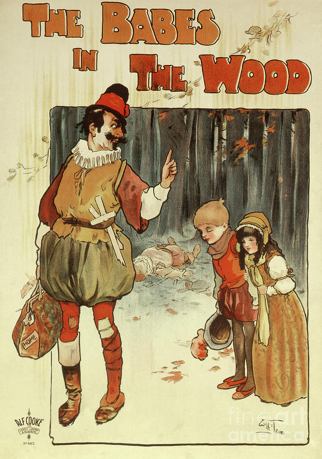 The Babes in the Wood Vintage Theater Poster Painting by English School
