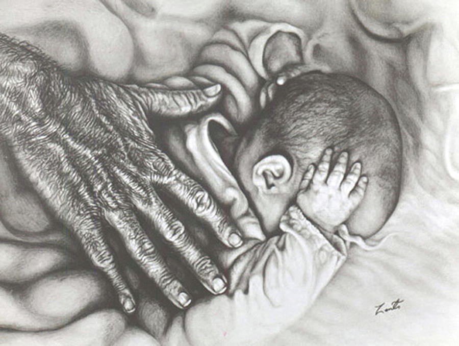 The Baby Drawing by June Pauline Zent