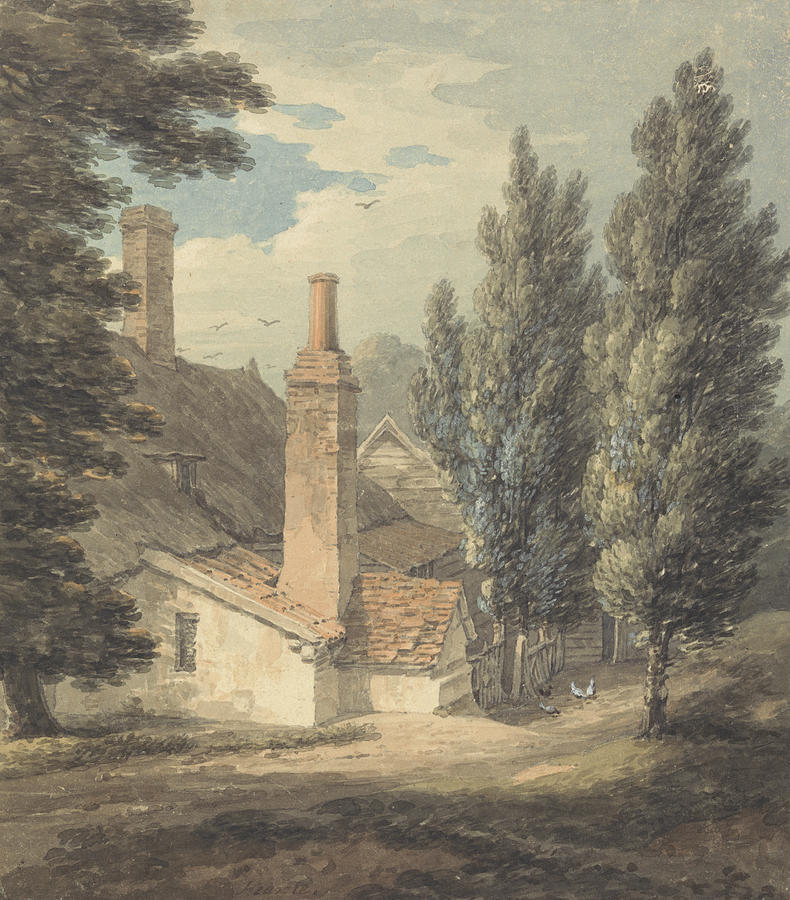 The Back of a Farm House Drawing by Thomas Hearne