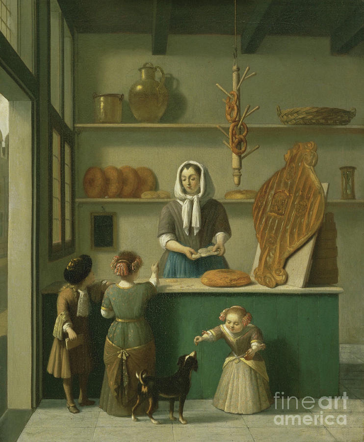 Bread Painting - The Bakery Shop, C.1680 by Job Berckheyde