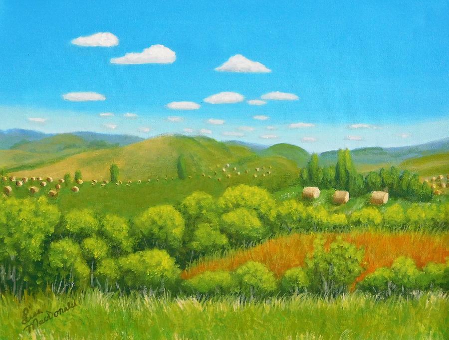 The Bales are Ready Painting by Lisa MacDonald