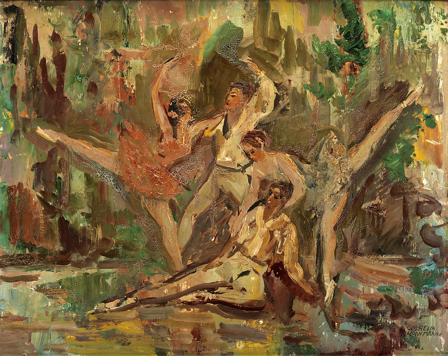 The ballet dance Painting by Hugo Kauffmann