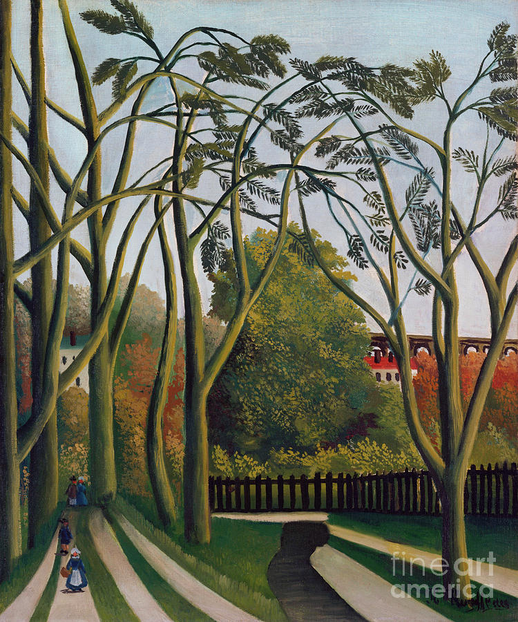 The Banks of the Bievre near Bicetre by Henri Rousseau Painting by - Henri Rousseau