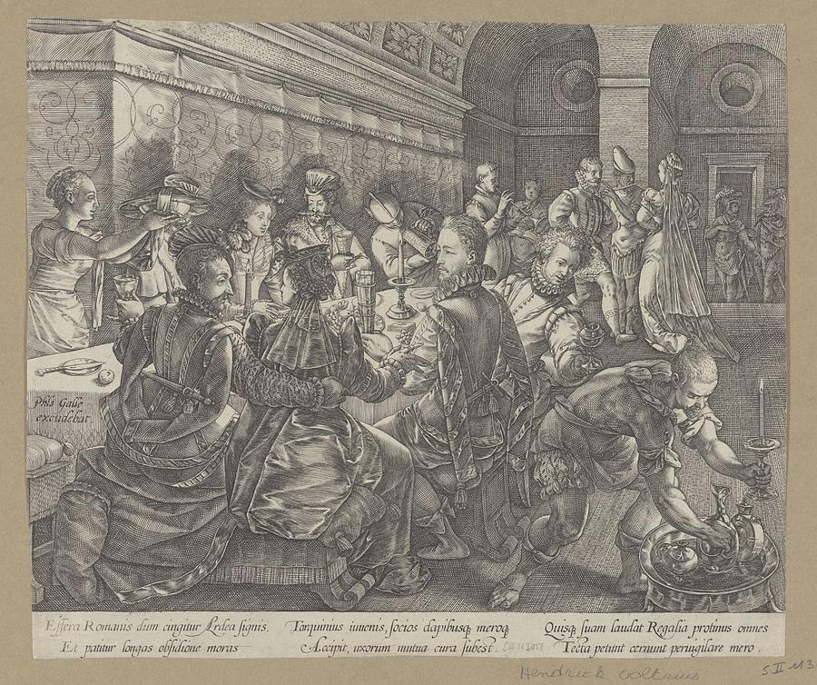 The Banquet of Tarquinius Collatinus Painting by Hendrik Goltzius ...