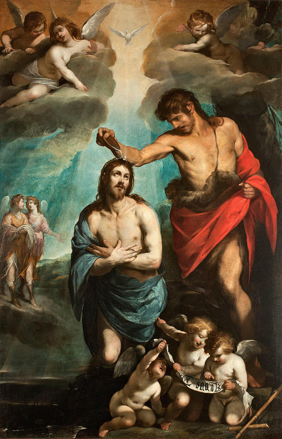 The Baptism of Christ Painting by Luciano Borzone - Fine Art America