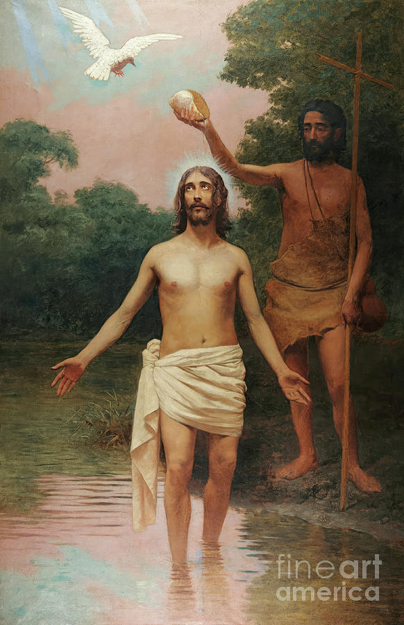 The Baptism Of Christ Painting by Tina LeCour