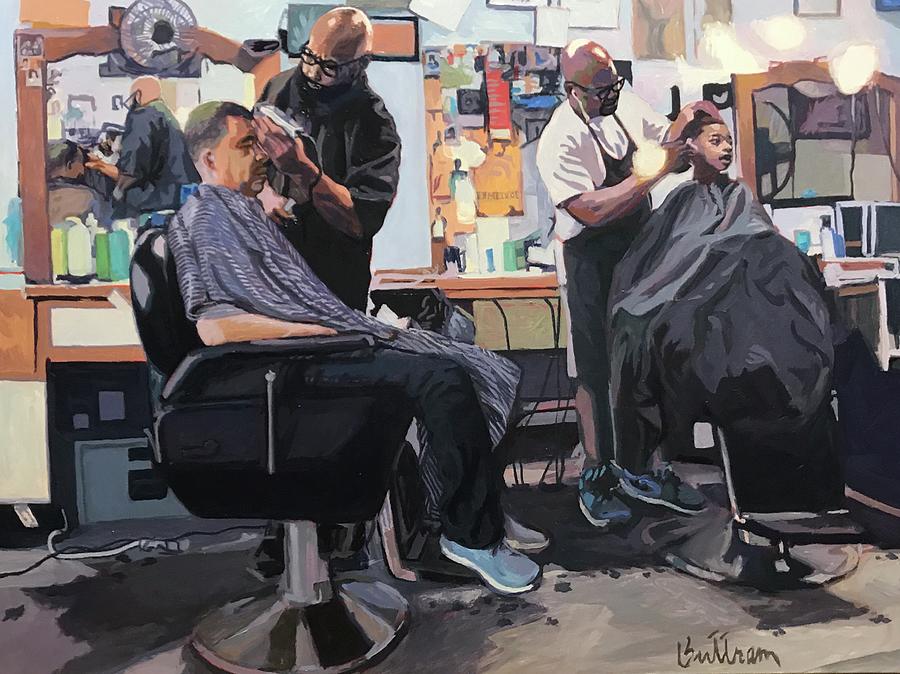 The Barber Shop Painting by David Buttram