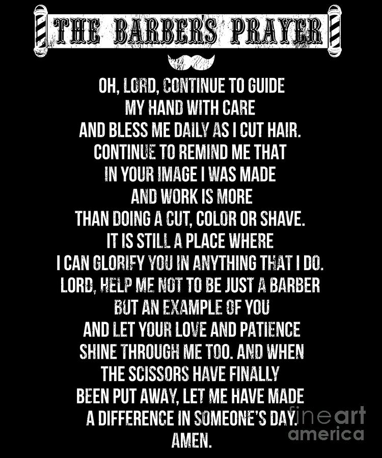 The BarberS Prayer Funny Gift Drawing by Noirty Designs - Pixels