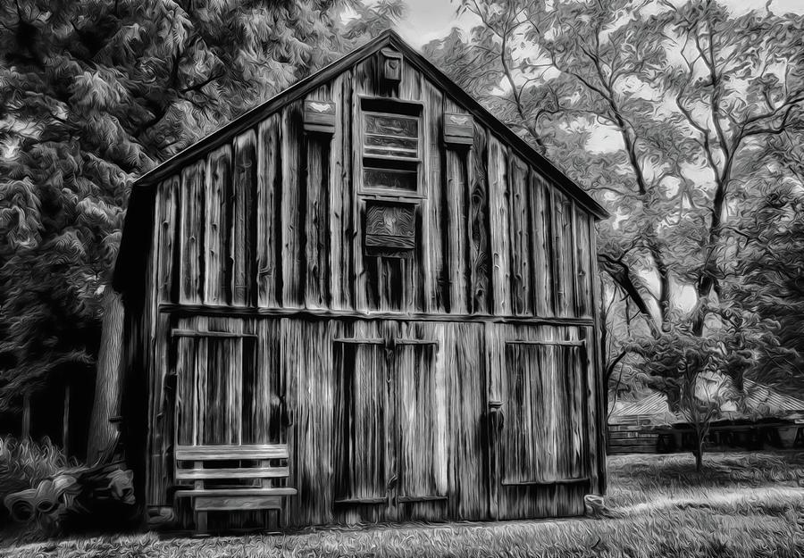 The Barn in Black and White Photograph by James DeFazio