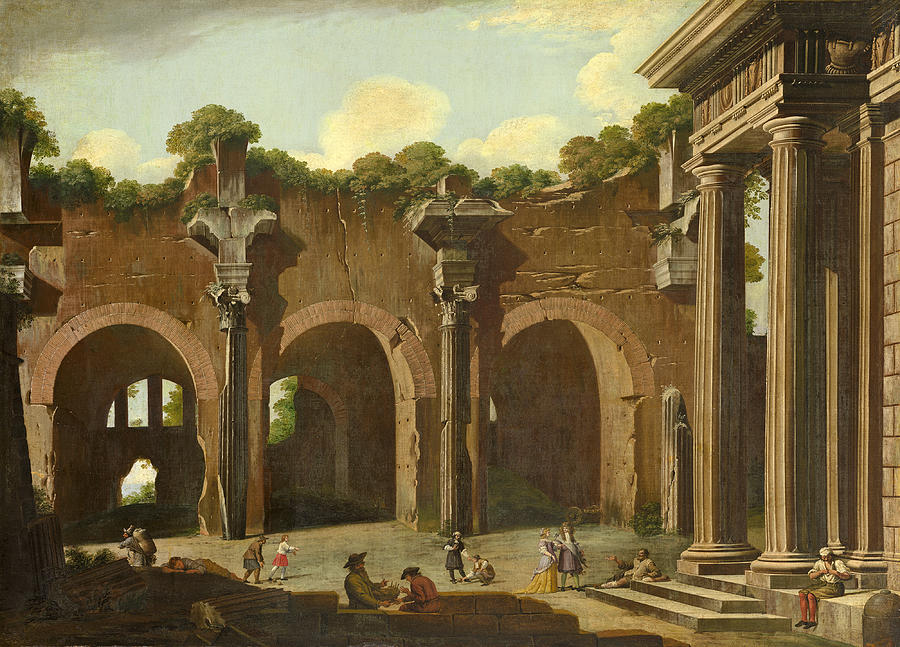 The Basilica of Constantine with a Doric Colonnade Painting by Niccolo Codazzi