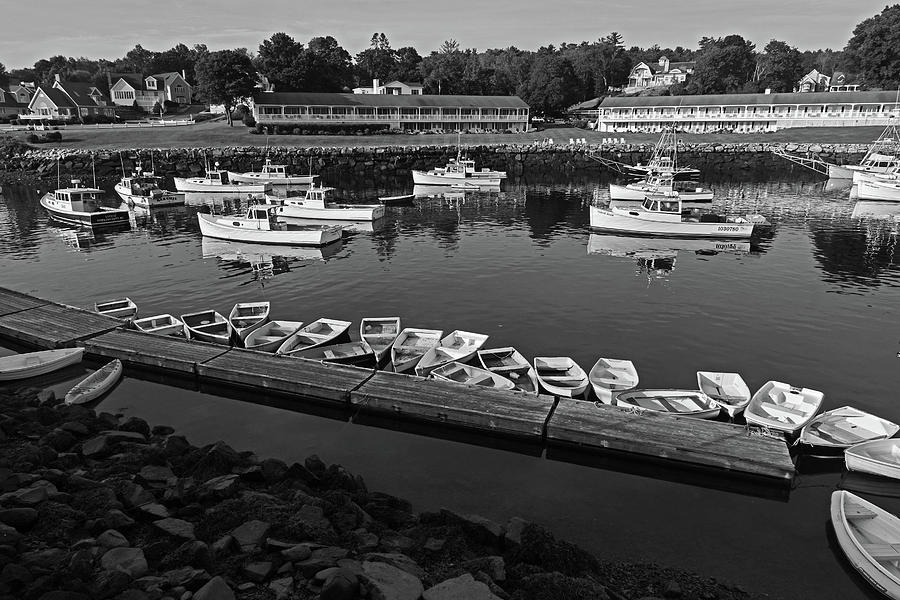 The Basin Ogunquit Maine Boats Black and White Photograph by Toby McGuire