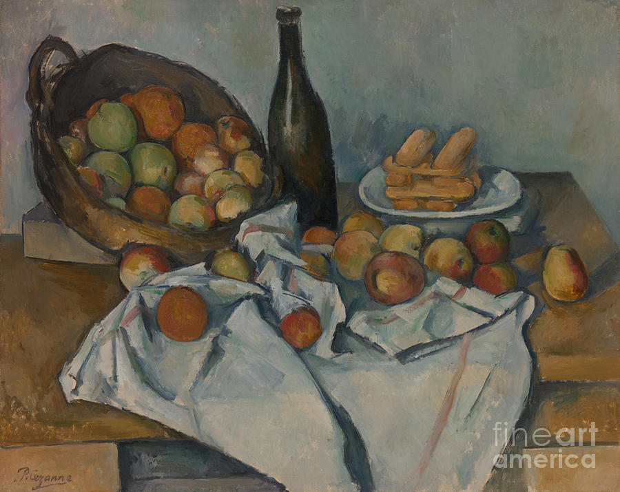 Still Life Painting - The Basket of Apples by Paul Cezanne by Paul Cezanne
