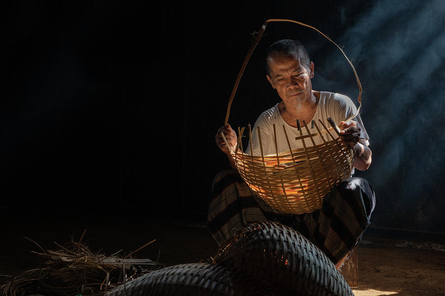 The basket weaver Photograph by Anges Van der Logt