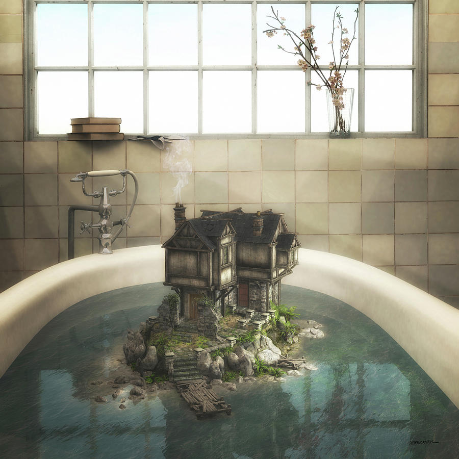 The Bath Digital Art by Cynthia Decker