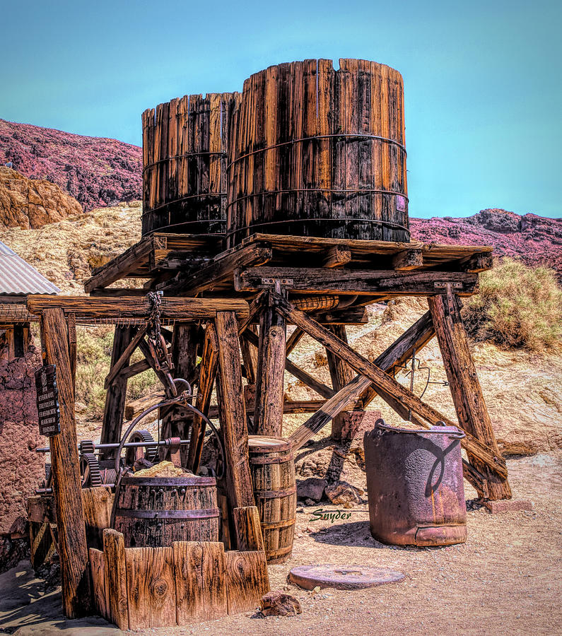 Water Towers at Calico Ghost Town Photograph by Floyd Snyder