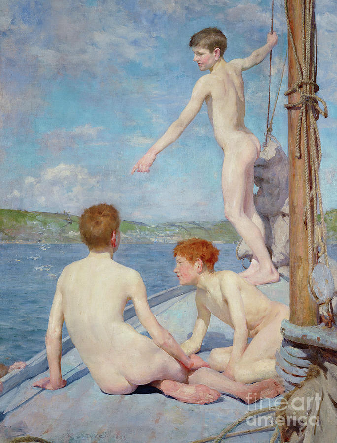 Henry Scott Tuke Painting - The Bathers, 1889  by Henry Scott Tuke