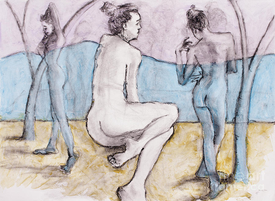 The Bathers Mixed Media by PJ Kirk