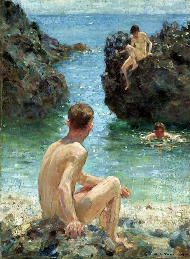 The Bathing Place  Painting by Henry Scott Tuke