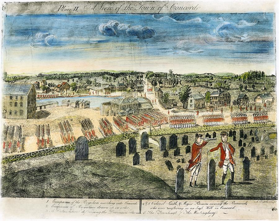 The Battle Of Concord, 1775 Drawing by Granger