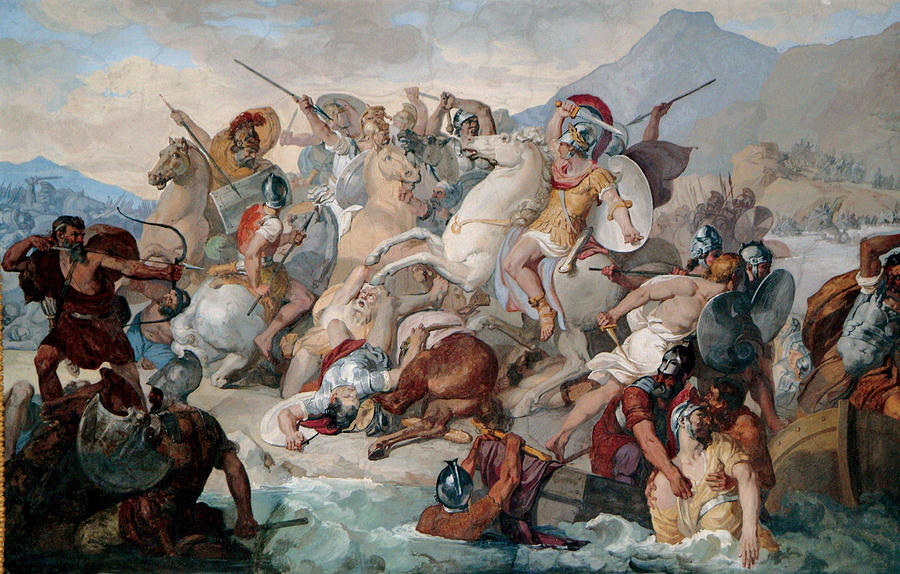The Battle of Issus Painting by Francesco Coghetti