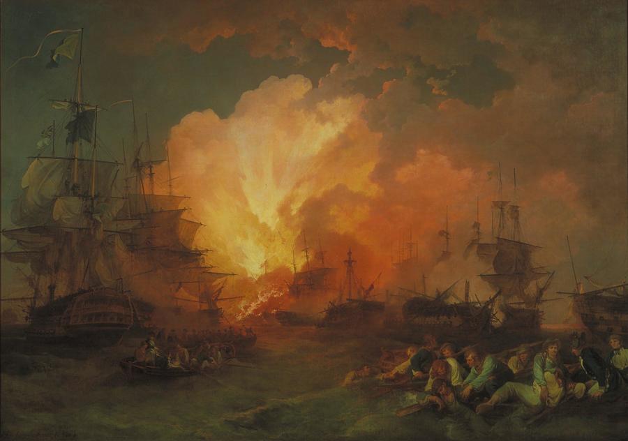 Nile Painting - The Battle of the Nile by Philip James de Loutherbourg