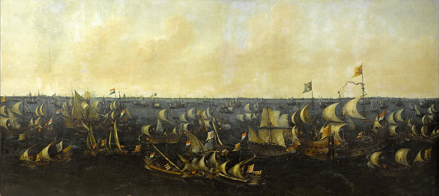 The Battle of the Zuider Zee, 6 October 1573 Painting by Abraham de Verwer