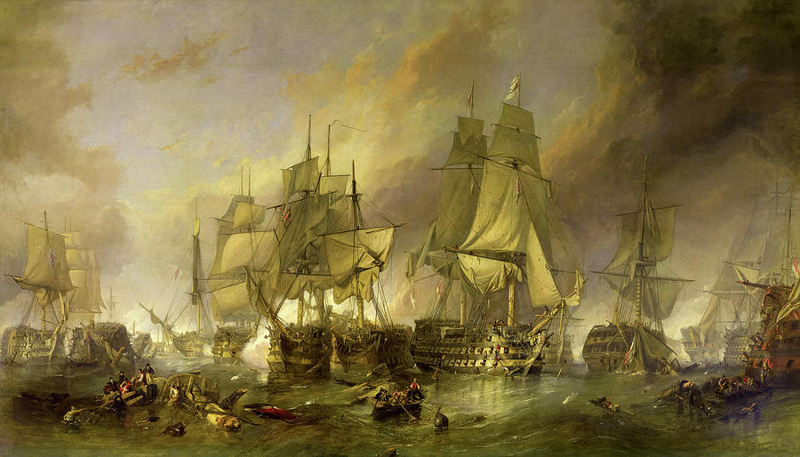 William Clarkson Stanfield Painting - The Battle of Trafalgar, 1836 by William Clarkson Stanfield