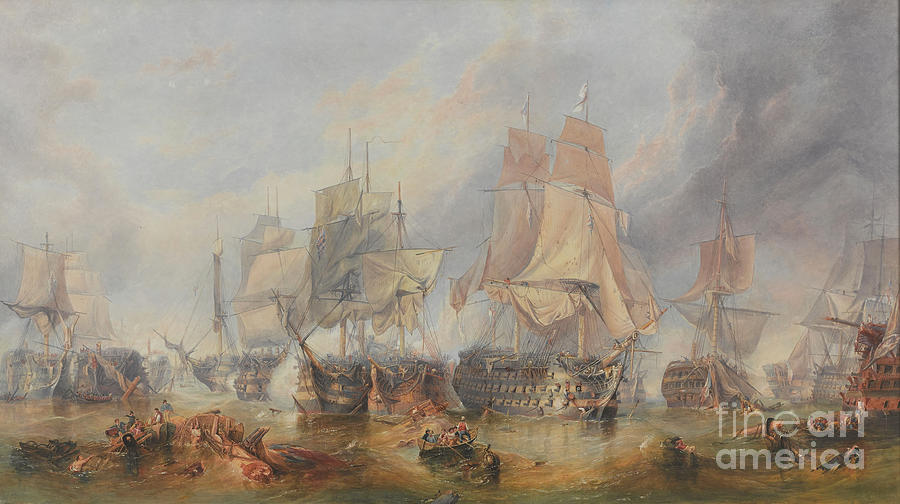 The Battle of Trafalgar, 21st October 1805 Painting by William Clarkson Stanfield